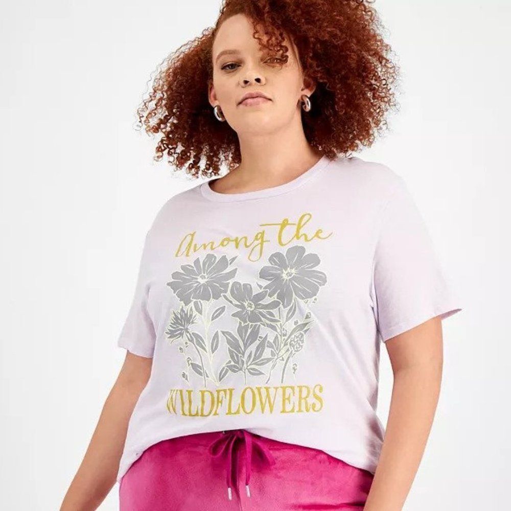 Love Tribe Trendy Plus Size Wildflowers Graphic T-Shirt